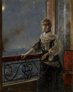 Moonlight (Clear of the Moon). Omkring 1885 av Alfred Emile Stevens