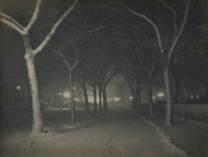 En isig natt, New York av Alfred Stieglitz
