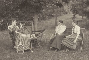 Emmy Obermeyer, Agnes Stieglitz och Flora Small i Oaklawn av Alfred Stieglitz