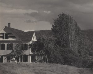 Hus och popplar, Lake George av Alfred Stieglitz