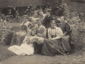Ma, moster Rosa, Selma, Ag, Emmy, Ralph Bernheim, Hans Wetzler och Minnie Wetzler, Lake George av Alfred Stieglitz