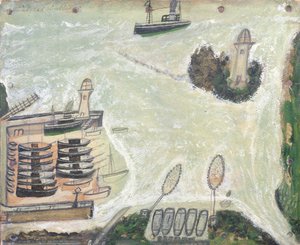 St. Ives hamn och Godrevy fyr, ca 1930