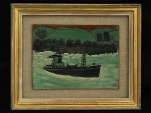 Trålare utanför Cornwalls kust, ca 1928 av Alfred Wallis