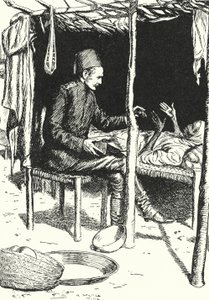 General Charles George Gordon tar hand om en döende gammal sudanesisk kvinna av Alfred Wallis Mills