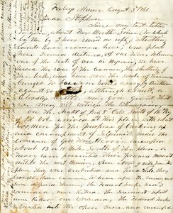 Letter [of Alfred Warner] to Stephen, August 3, 1861 av Alfred Warner