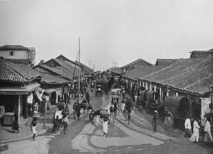 Typisk gatubild i Native Quarters, Colombo, c1890, 1910 av Alfred William Amandus Plate