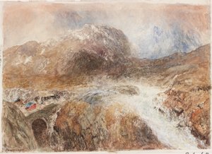 Nant Frangon (penna och akvarell på papper (klistrad på tavla)) av Alfred William Hunt