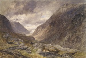 Pass of Llanberis, c.1853 (akvarell på papper) av Alfred William Hunt