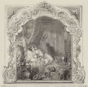 Ett ämne från det sovande palatset, Fairy Princes närmande, utställning av Society of British Artists