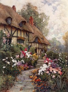 Anne Hathaways stuga (färglitografi)