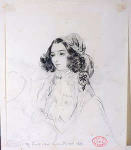George Sand (1804-76) Bär en huvudduk, 1833