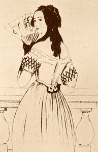 George Sand (teckning) av Alfred de Musset