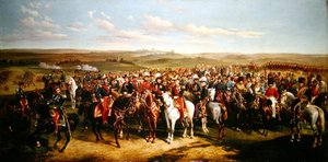 Prins Alberts (1819-61) besök hos kejsar Napoleon III (1808-73) på höjderna nära Boulogne, 8 september 1854 (olja på duk)