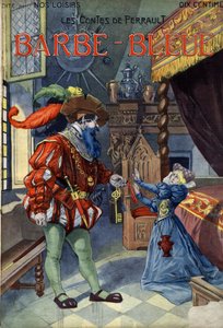 Blåskägg (Blåskägg), Conte av Charles Perrault (1628-1703). Illustration av Vaccari och Carrey i "" Les beaux tales"" samlingen "" Nos loisirs""" omkring 1910. Privat samling.