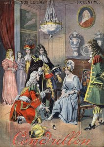 Askungen, folksaga. Illustration av Vaccari och Carrey i "" Les beaux tales"" samlingen "" Nos loisirs""" omkring 1910. Privat samling.