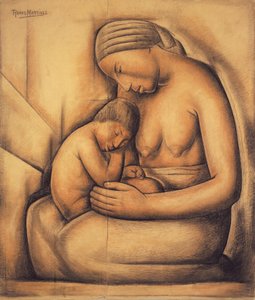 Indian Mother, ca 1936 (krita på papper)