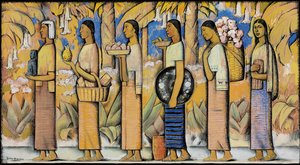Procession (gouache och bläck på papper)