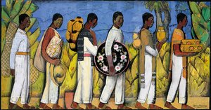 Procession (gouache och bläck på papper) av Alfredo Ramos Martinez