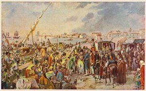 John av Braganza, prinsregent av Portugal, reser till Brasilien av Alfredo Roque Gameiro