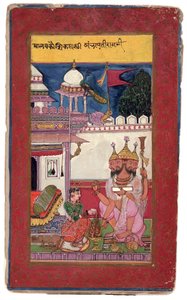 Kambhavati Ragini of Malkos, 1591 (ogenomskinlig wc och guld på papper) av Ali and Hatim Husain