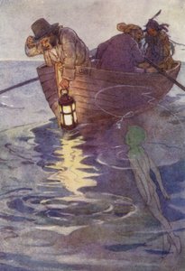 Tiger Lily var hårt bunden med rep (färg litho)