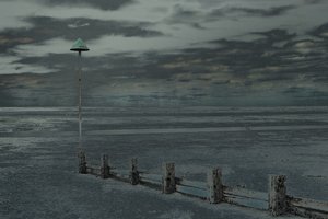 Beach Walk, Leigh-on-Sea, 2018 (handmålat fotografi)