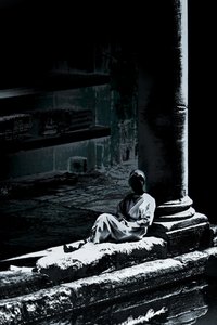 Roman Lady, 2018 (handmålat fotografi)