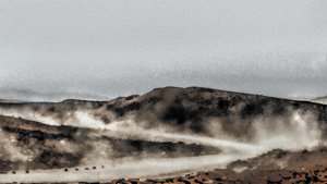 The Road to Town, 2020 (handmålat fotografi)