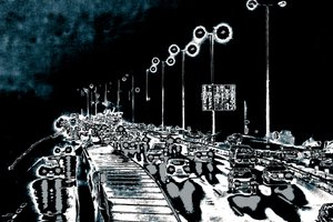 Northbound, 2016 (handmålat fotografi)