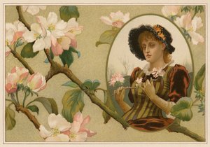 Den insiktsfulla äppelgrenen (chromolitho)