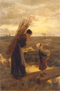 "De gick sin trötta väg hemåt", 1870-1890 av Alice Mary Morgan