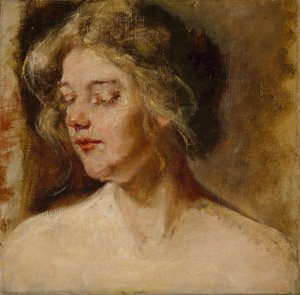Blond studiomodell, sent 1800-tidigt 1900-tal.