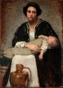 Mor och sovande bebis, 1911.
