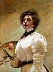 Självporträtt med palett, ca. 1906.