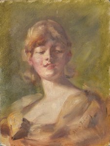 Studie av huvud av Alice Pike Barney