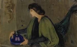 Kvinna och påfågel, ca. 1900. av Alice Pike Barney