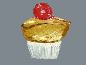 Cupcake med gyllene körsbär av Alice Straker