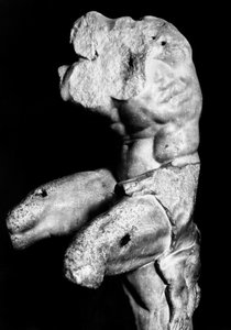 The Belvedere Torso av Apollonios av Nestor, ca 1890 (s/v foto) av Fratelli Alinari