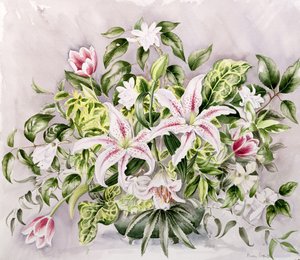 Stilleben med liljor, 1996 av Alison Cooper