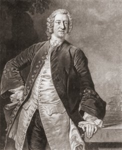 Amiral Edward Boscawen. Porträtt. av Allan (after) Ramsay