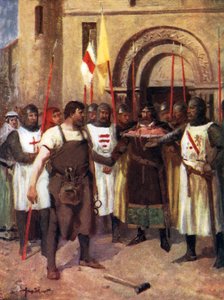 Hubert de Burgh och smeden (färg litho)
