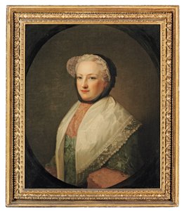 Porträtt av Anne Drelincourt, Lady Primrose (ca 1709-1775) (olja på duk) av Allan (follower of) Ramsay