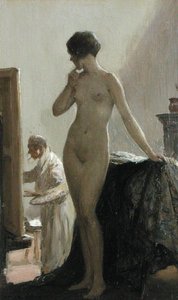 The Pose (olja på panel)