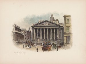Bekanta London: Royal Exchange (färglitografi)