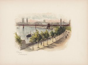 Bekanta London: Thames Embankment (färglitografi)