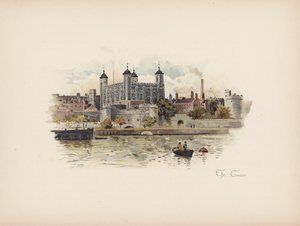 Bekanta London: The Tower (färglitografi)