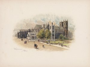 Bekanta London: Westminster Abbey (färglitografi)