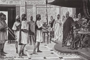 Midas av Frygien arrangerar en allians med Urartu (litografi) av Allan Stewart