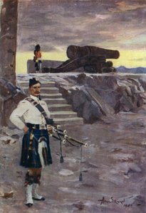 Mons Meg (färg litho) av Allan Stewart