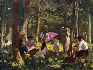 Paris: A Corner in the Bois (färg litho) av Allan Stewart